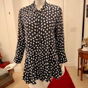 High low light weight rayon heart shirt M